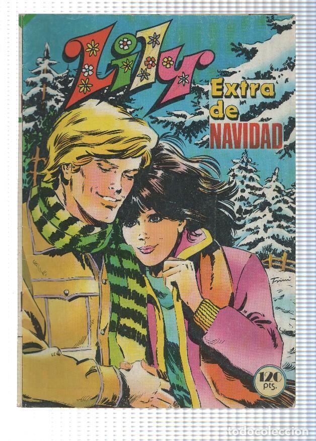 Comics: Bruguera: Lily extra navidad 1983: poster central de Mark Hamilly y Carrie Fisher