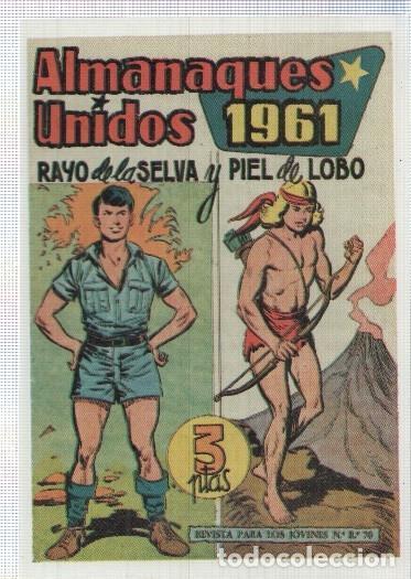 C&oacute;mics: Ficha tebeo numerada 438: Rayo de la Selva y Piel de Lobo almanaque 1961, edit Maga (dibujo varios)