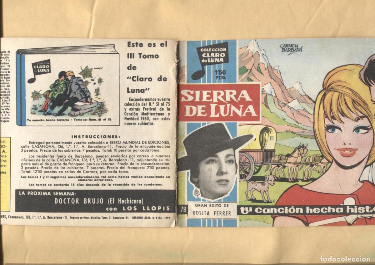 C&oacute;mics: Claro de Luna numero 078: Sierra de luna de Rosita Ferrer (numerada 2 en trasera) - Rosita Ferrer-Ca