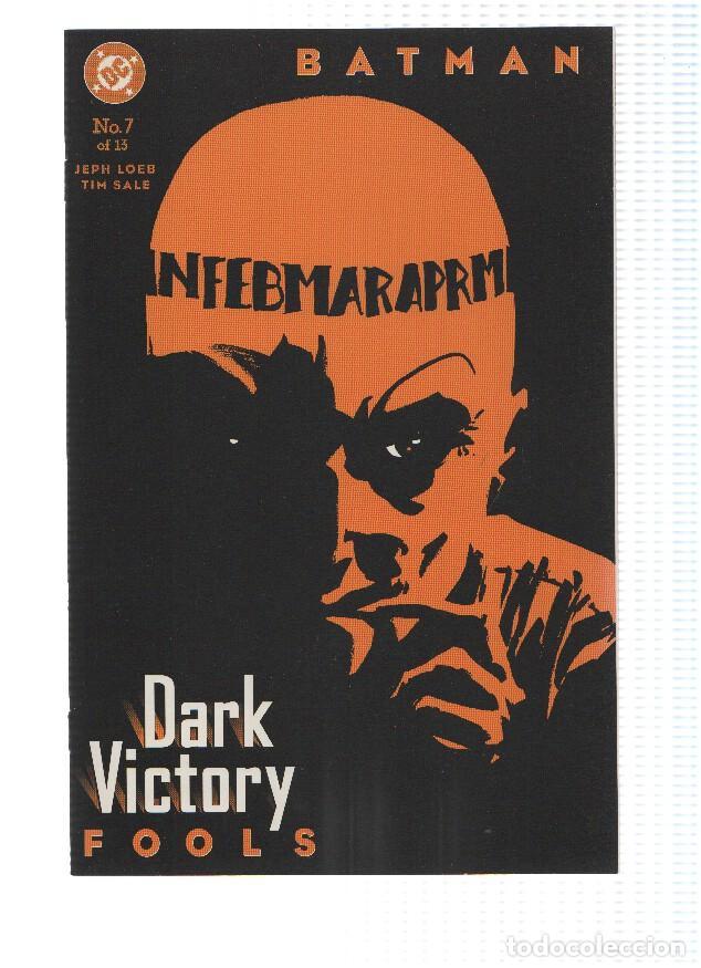 C&oacute;mics: BATMAN: DARK VICTORY, Volume 1 Numero 07: Fools (DC Comics) - Jeph Loeb - Foto 1