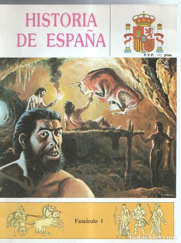 C&oacute;mics: Historia de Espa&ntilde;a en comic fasciculo numero 1 (trasera dibujo castillo de Almansa) - varios