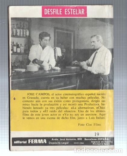 Comics: Colosos del Oeste numero 19: Butch Cassidy redada, trasera foto ficha de Jose Campos -