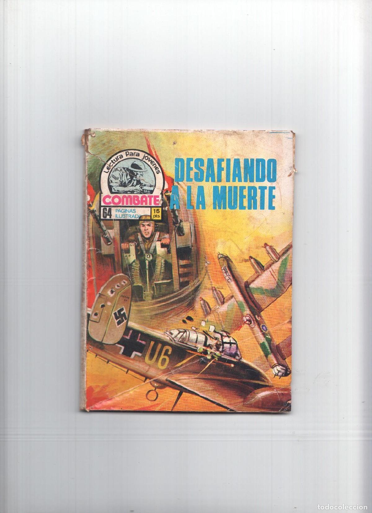 Comics: Combate numero : Desafiando a la muerte (cubierta rajada, roto primera pagina que afecta al dibujo)