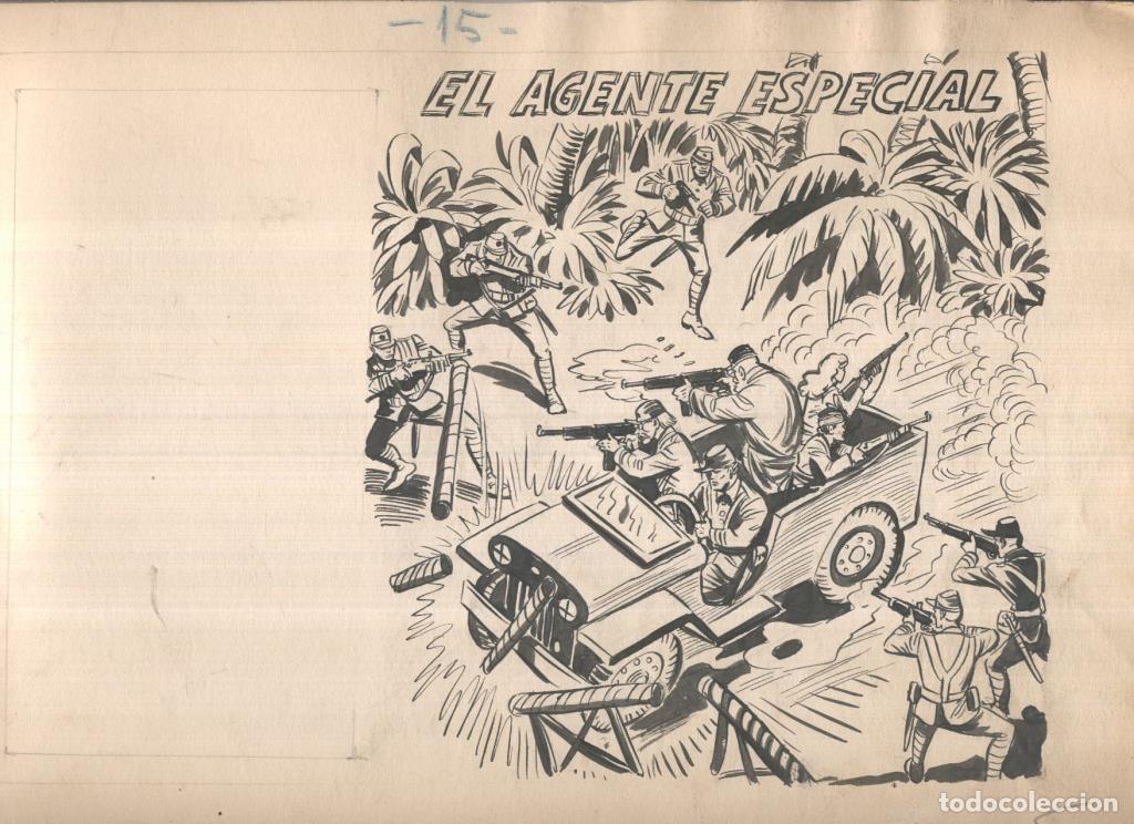 Fumetti: Dibujo original de: Hombres Heroicos, cubierta: El agente especial - Manuel Gago