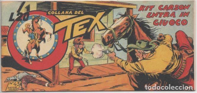 C&oacute;mics: Comic E00384: Collana del Tex L20 n&ordm; 43 Serie Verde. Kit Carson Entra in Giuoco - Bonelli - Foto 1