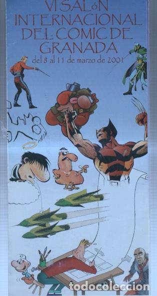 C&oacute;mics: Triptico informativo IX Salon internacional del comic de Granada de 2001 - varios - Foto 1