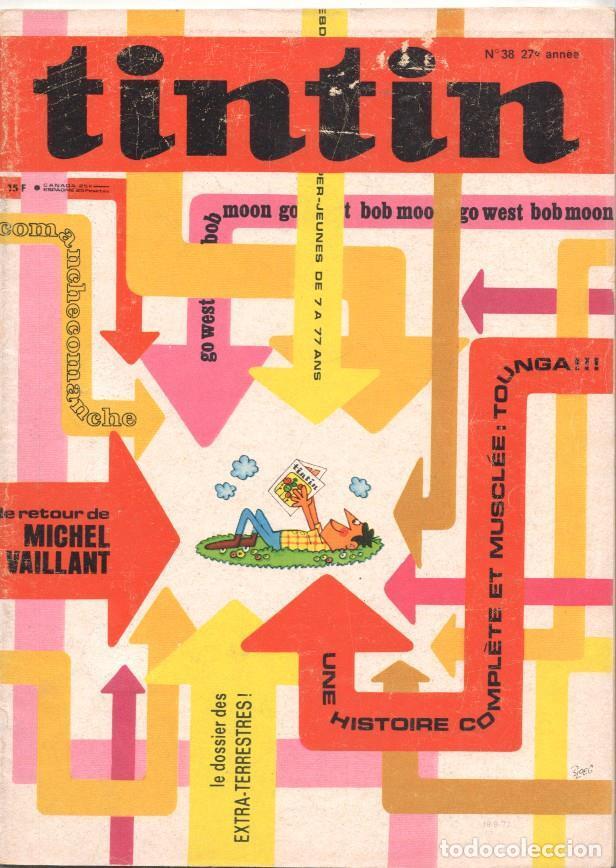 C&oacute;mics: Revista Tintin num 38, a&ntilde;o 27, 19/9/72. Le retour de Michel Vaillant - une histoire compl&egrave;te et musc