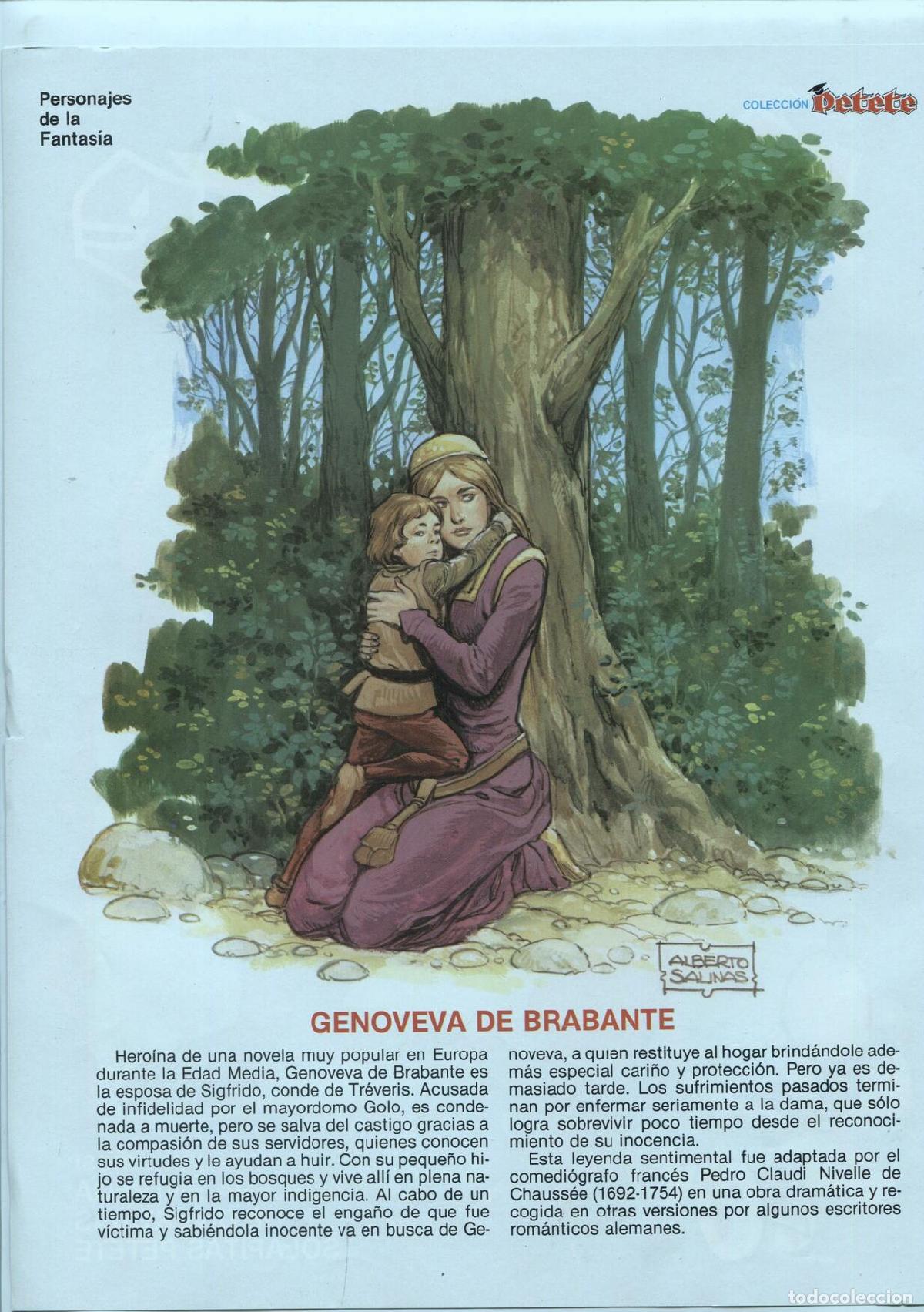 Comics: Lamina 22x 28,9 cm dedicada a Genoveva de Brabante con dibujo de Jose Luis Salinas