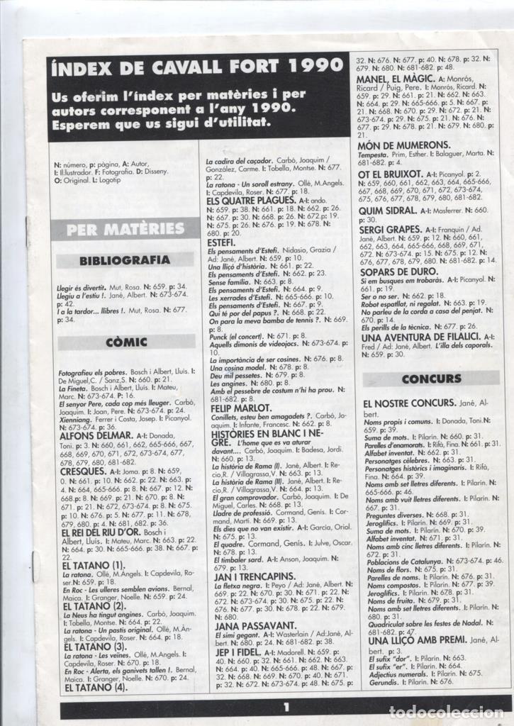 C&oacute;mics: Index de la revista Cavall Fort de 1990 - Varios - Foto 1