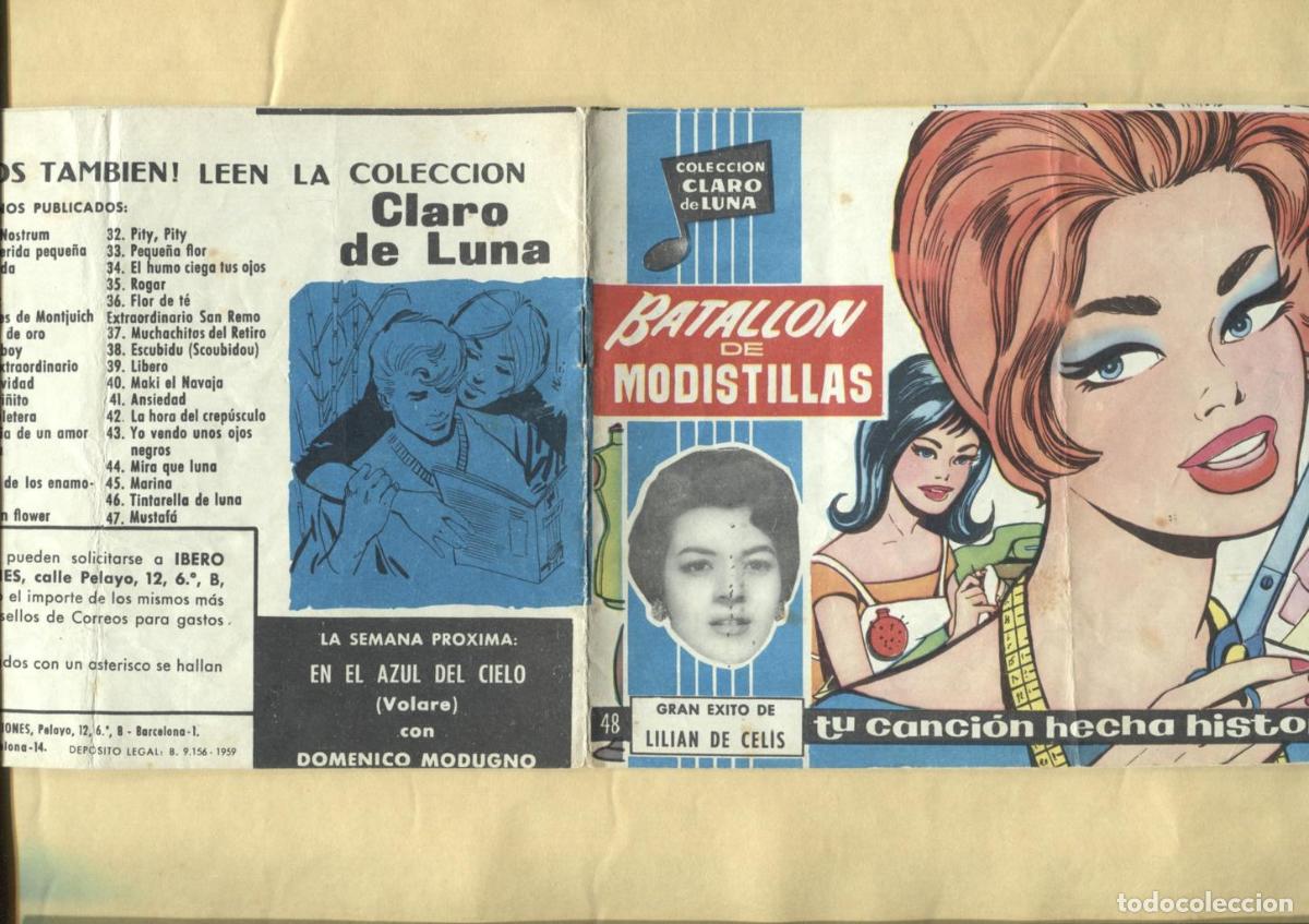 C&oacute;mics: Claro de Luna numero 048: Batallon de modistillas de Lilian de Celis (numerada 2 en trasera) - Lilia
