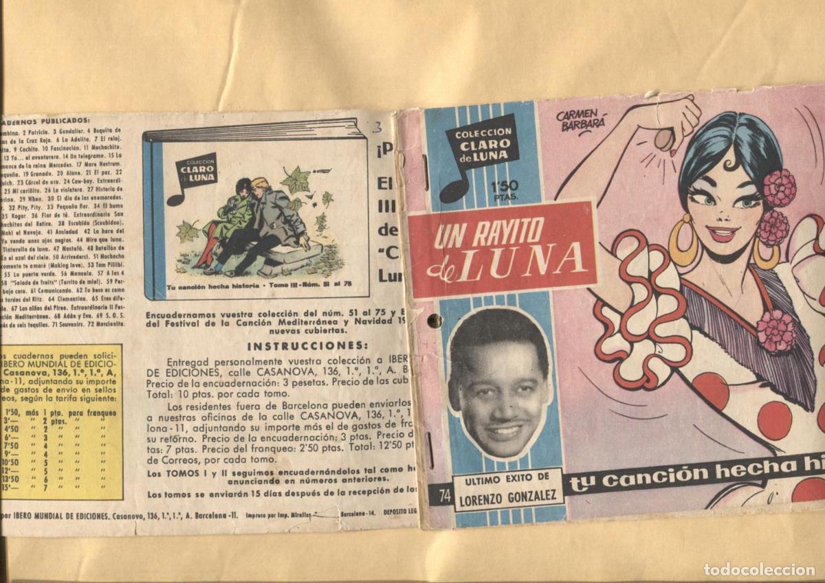 C&oacute;mics: Claro de Luna numero 074: Un rayito de luna de Lorenzo Gonzalez (numerado 3 en trasera) - Lorenzo Go