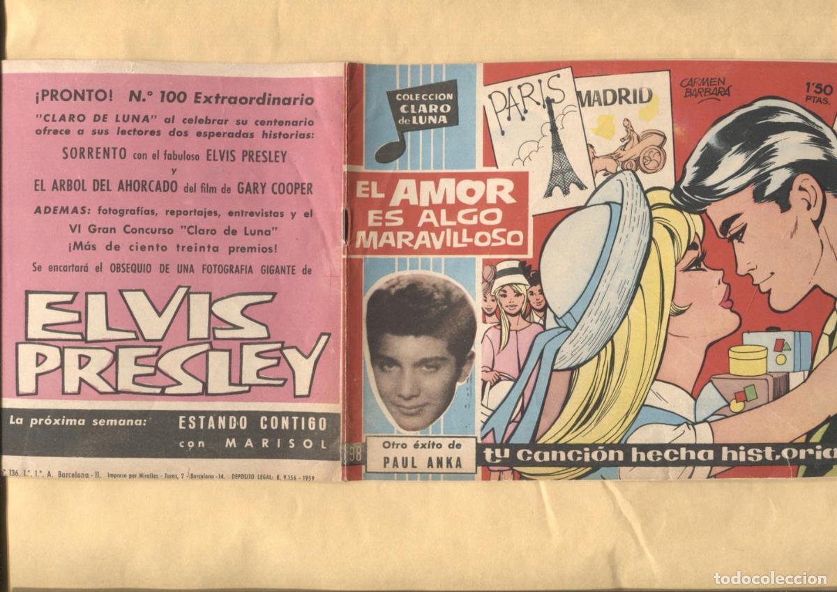 Comics: Claro de Luna numero 098: El amor es algo maravilloso de Paul Anka (numerado 2 en trasera) - Paul An