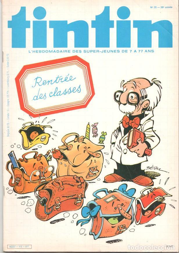 C&oacute;mics: Revista Tintin num 35, a&ntilde;o 38, 30/8/83: Retr&eacute;e des classes - varios