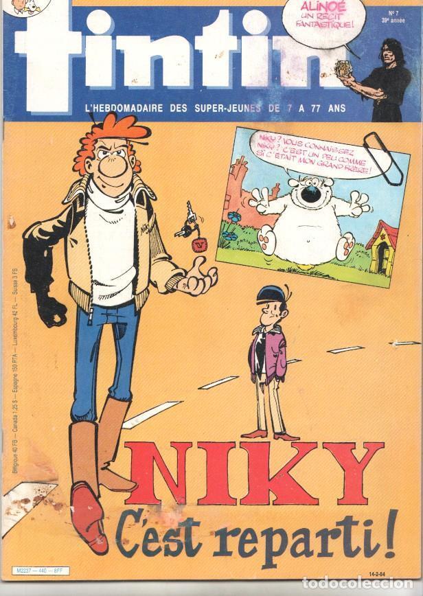 C&oacute;mics: Revista Tintin num 07, a&ntilde;o 39, 14/2/84: Niky C'est reparti - varios