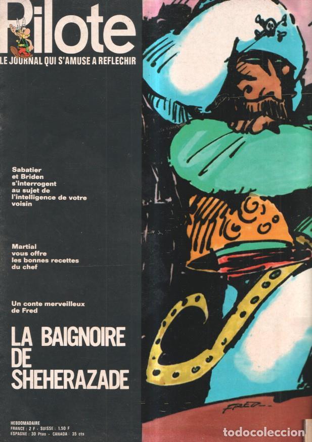 C&oacute;mics: revista: Pilote numero 586, 28-1-1971: La baignoire de Sheherezade. Trasera caricatura de Richard Ni