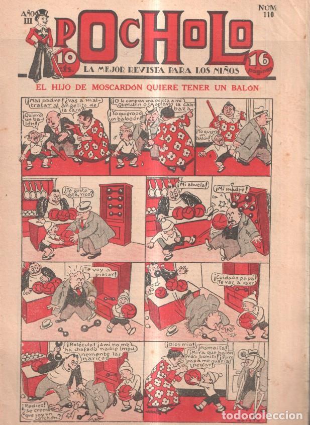 Comics: Pocholo numero 110: El hijo de moscardon quiere tener un balon, cubierta de Opisso - varios