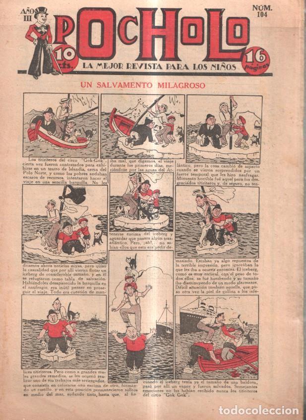 Comics: Pocholo numero 104: Un salvamento milagroso, cubierta de Opisso - varios