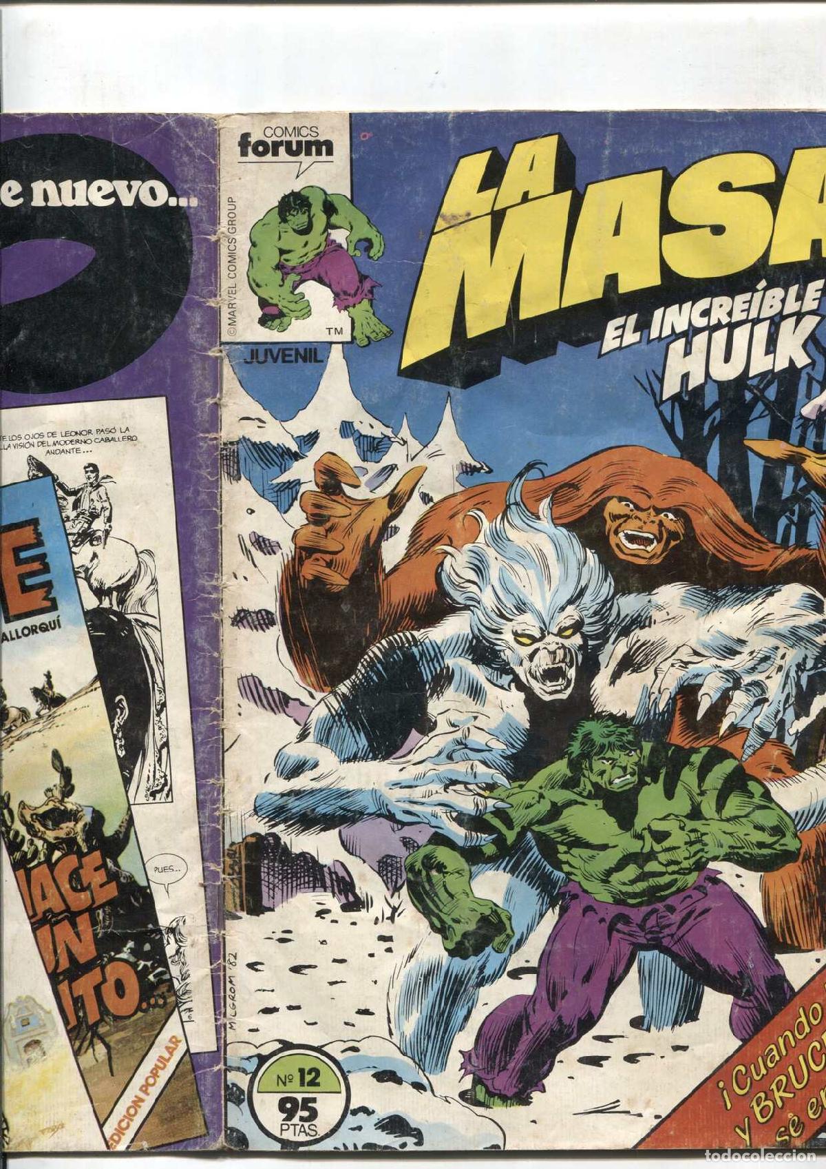 Comics : Forum: La Masa volumen 1 numero 12 (numerado 3 en trasera) - varios