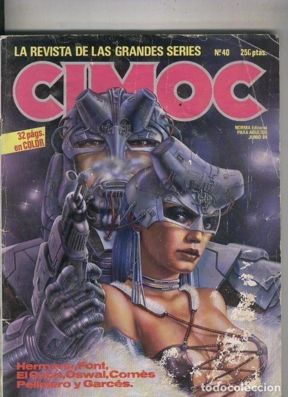 Comics: Cimoc revista numero 040: articulo 3 paginas sobre Ruben Pellejero, trasera rajada y cubierta con ce