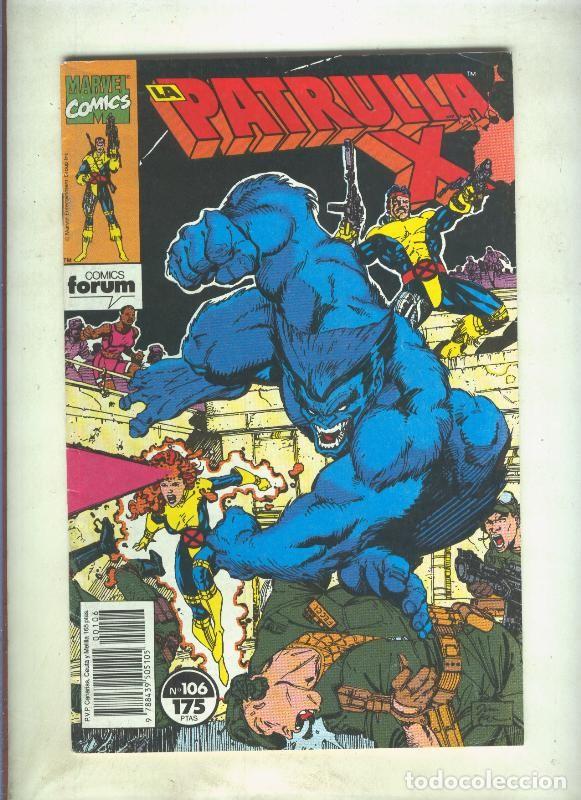 C&oacute;mics: La Patrulla X volumen 1 numero 106: Persecucion al rojo (numerado 2 en trasera) - Varios