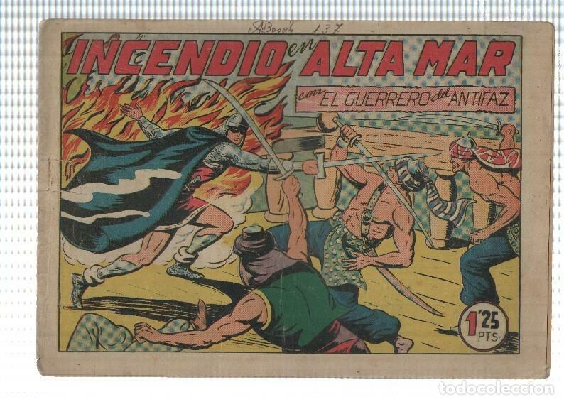 Comics: Original de la Valenciana: El Guerrero del Antifaz numero 137 (valor de 1,25 pta), aviejado - Manuel