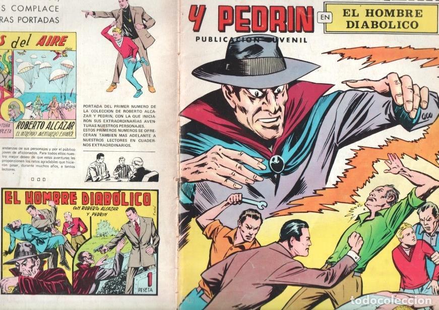 Comics : Roberto Alcazar y Pedrin color, numero 001: El hombre diabolico (numerado 3 en trasera) - Va&ntilde;o