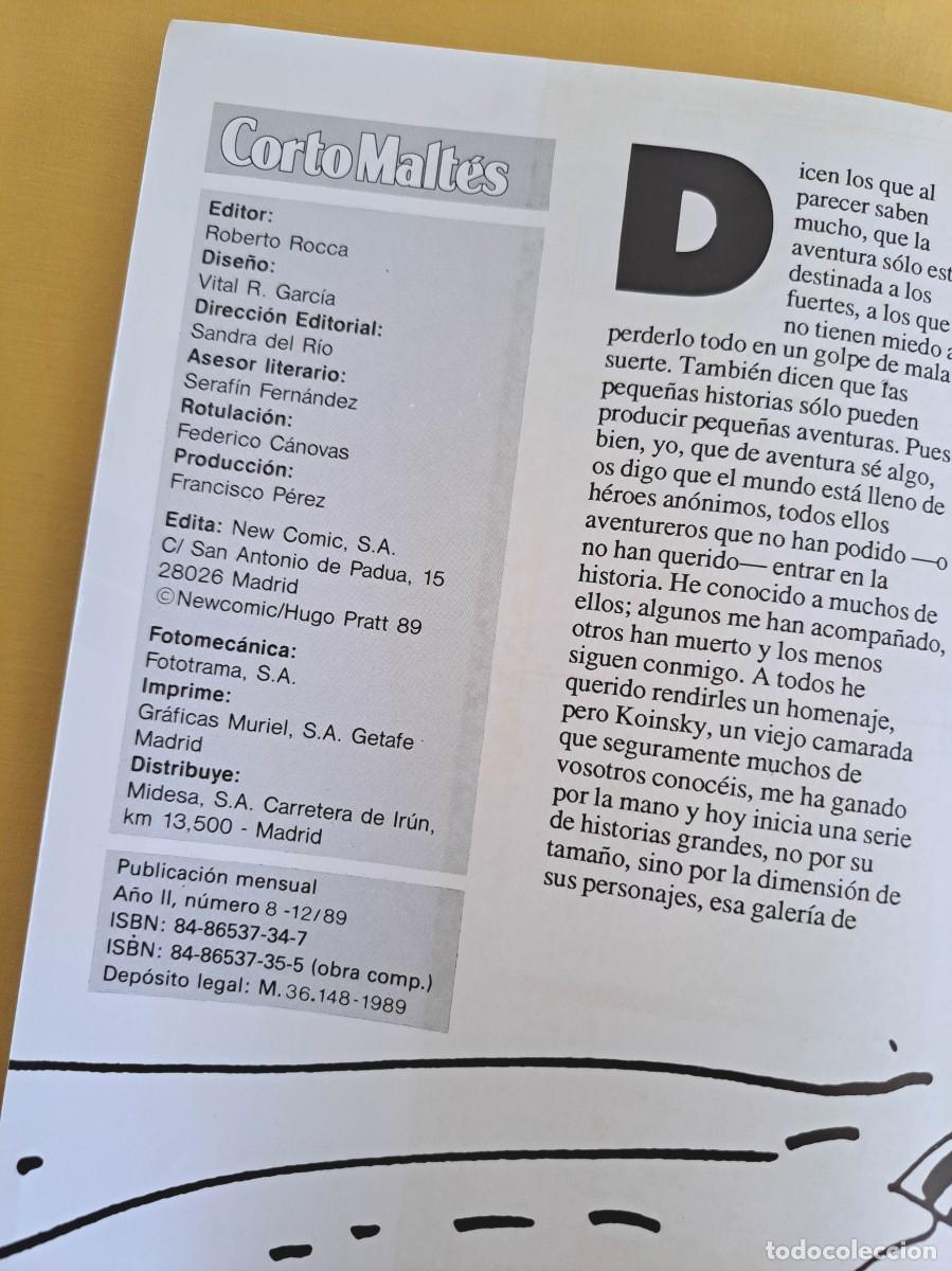 C&oacute;mics: HUGO PRATT - CORTO MALTES N&ordm; 8 - 1989 - CON CROMOS - Foto 2