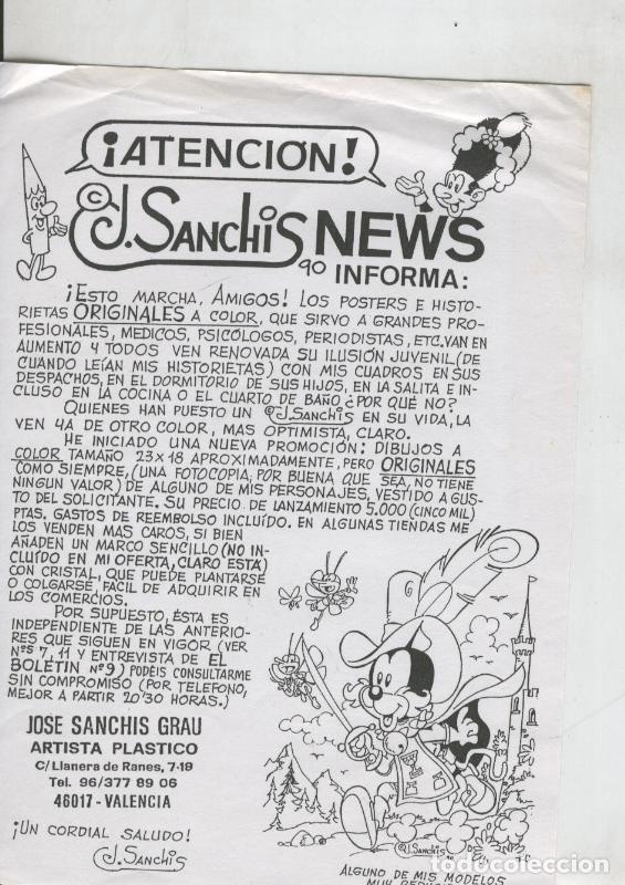 Comics: El Boletin Propaganda Jose Sanchis - Varios