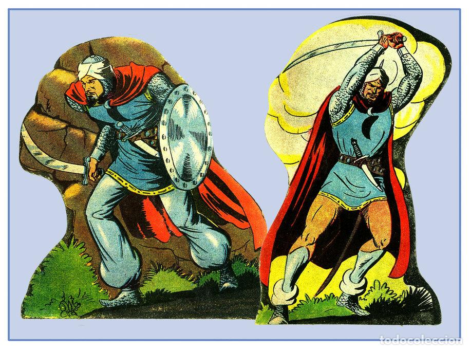 Fumetti: Postal / Postcard: El Boletin serie 8: Ali Kan: El Guerrero del Antifaz, recortable numero 05 - Silv