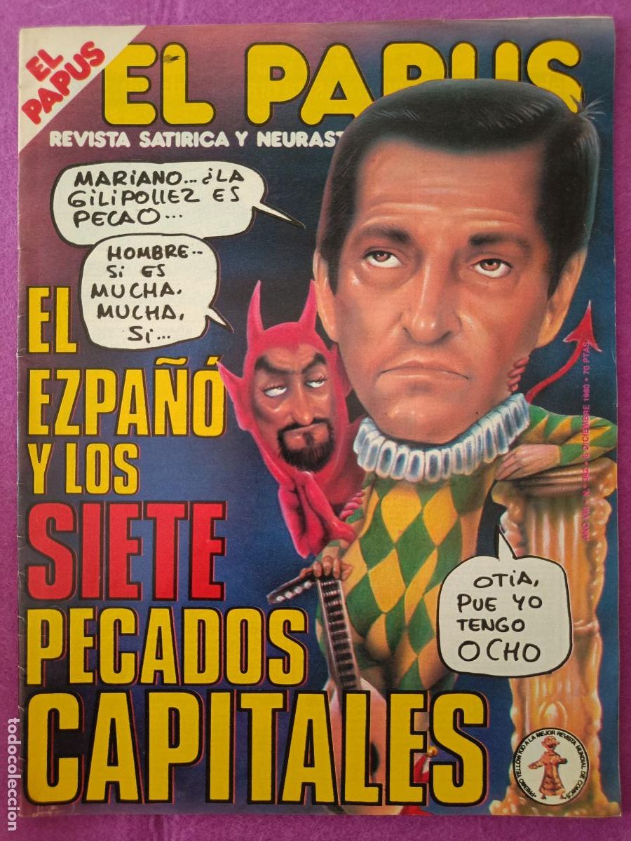 Comics : EL PAPUS EL EZPA&Ntilde;O Y LOS SIETE PECADOS CAPITALES A&Ntilde;O VIII N&ordm; 342 1980