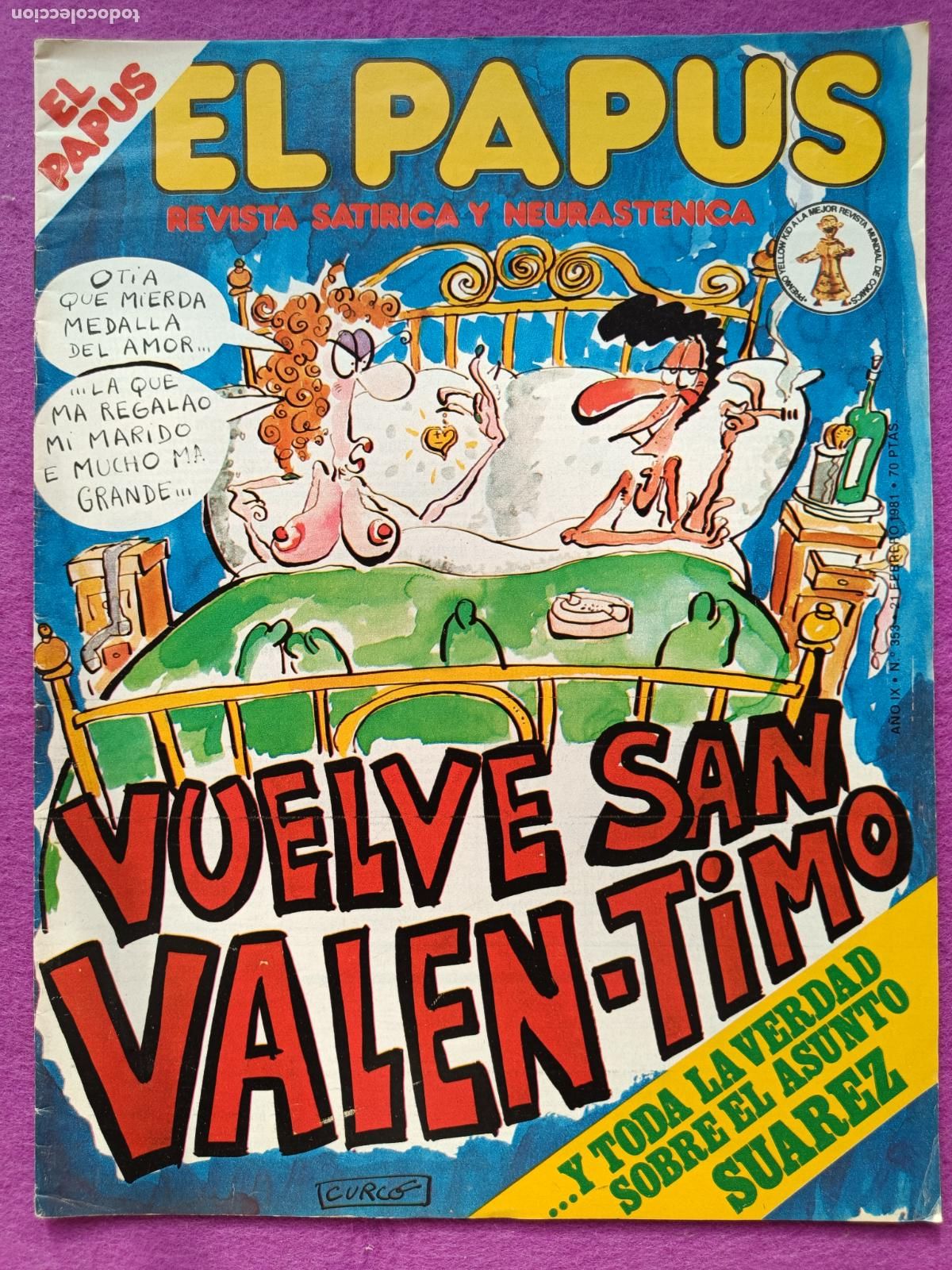 C&oacute;mics: EL PAPUS VUELVE SAN VALEN-TIMO A&Ntilde;O IX N&ordm; 353 1981