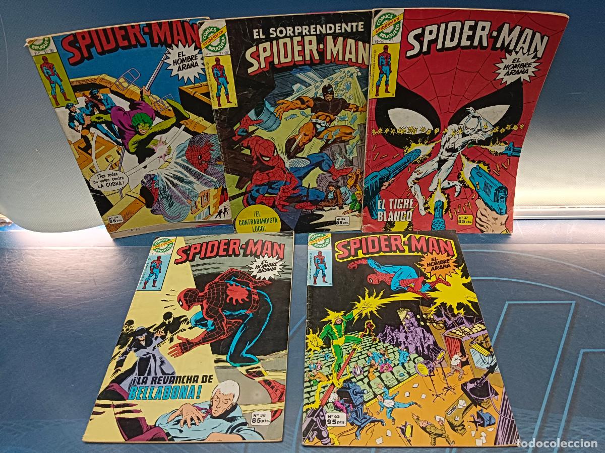 C&oacute;mics: spider-man, bruguera, n&uacute;meros 34, 35, 37, 38 y 65