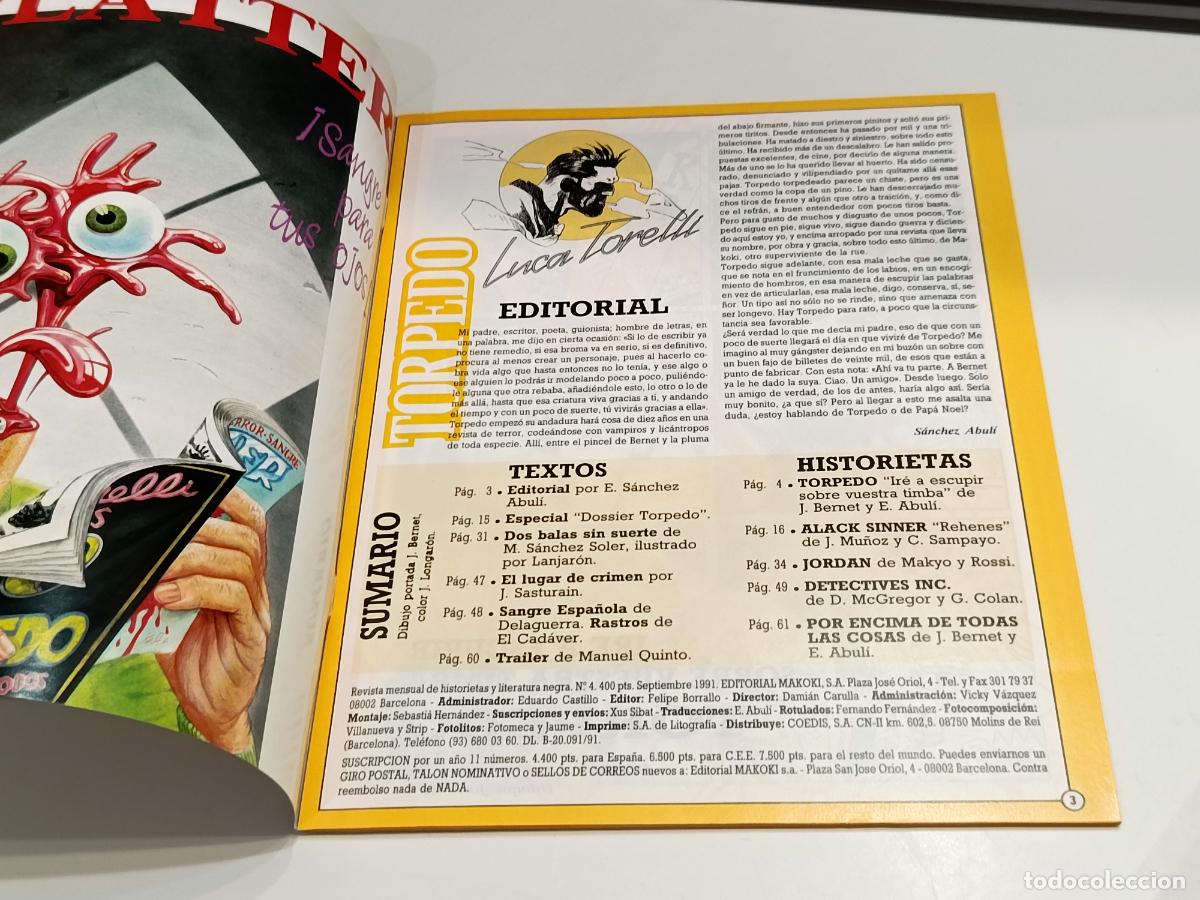 C&oacute;mics: LUCA TORELLI ES TORPEDO - EDICIONES MAKOKI 1991 - 4 NUMEROS OBRA COMPLETA - Foto 4