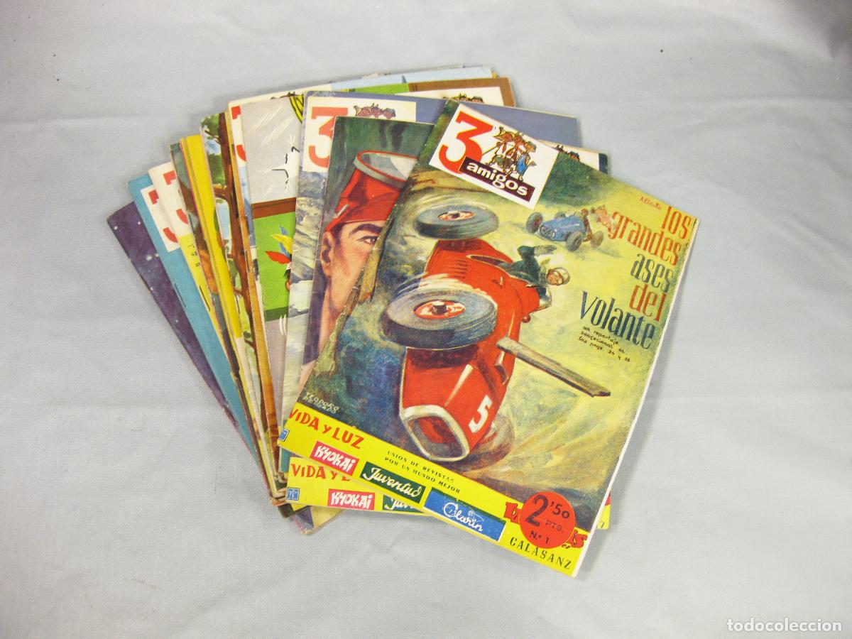 Comics: COLECCI&Oacute;N DE 17 N&Uacute;MEROS DE LA REVISTA INFANTIL LOS 3 AMIGOS. COMICS DE TINTIN EN EL INTERIOR