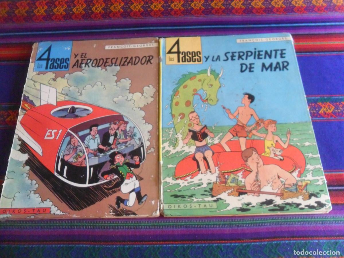 C&oacute;mics: LOS 4 ASES Y LA SERPIENTE DE MAR Y EL AERODESLIZADOR OIKOS-TAU 1&ordf; EDICI&Oacute;N 1968 Y 1967. TAPAS DURAS.