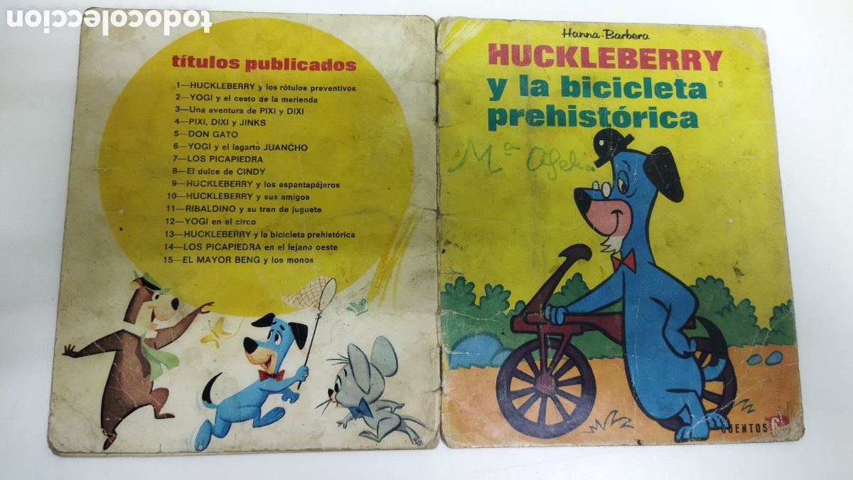 C&oacute;mics: HANNA BARBERA HUCKLEBERRY y la bicicleta prehistorica editorial fher 1972