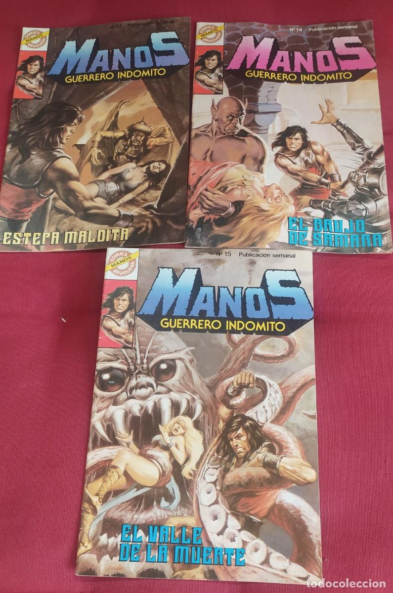 C&oacute;mics: Manos guerrero indomito lote de 3 comics (13, 14 y 15). Bruguera. A&ntilde;o 1985