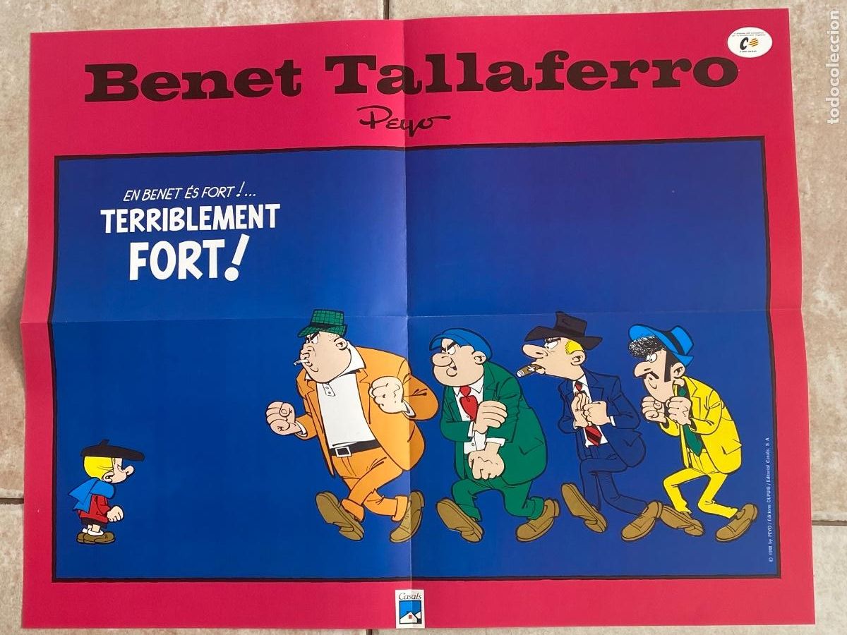 C&oacute;mics: CARTELL POSTER COMIC BENET TALLAFERRO , PEYO 1988 , 54 X 42 CM
