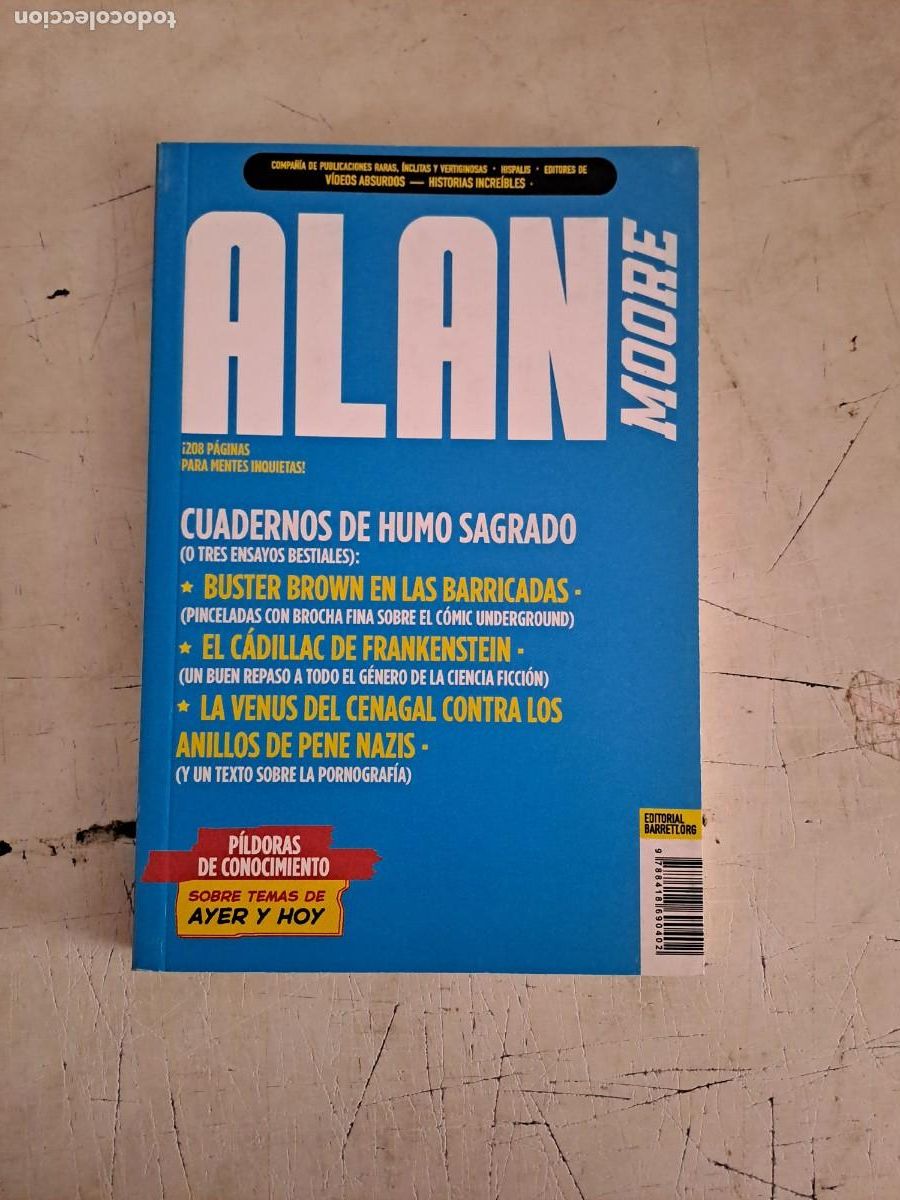 C&oacute;mics: Alan Moore, cuadernos de humo sagrado, Barretlorg en muy buen estado Bolsa DA
