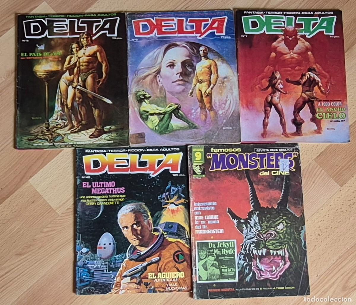 Comics: LOTE DE 5 COMICS O TEBEOS: 4 DELTA N&ordm; 5 6 7 Y 45 Y UN FAMOSOS MONSTERS DEL CINE N&ordm; 6