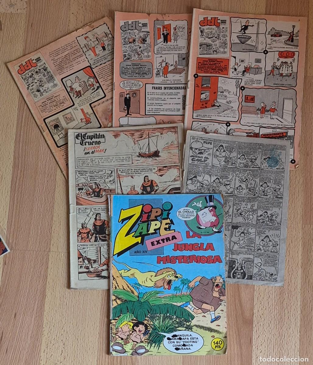 C&oacute;mics: LOTE DE 6 COMICS TEBEOS BRUGUERA SIN TAPAS: 3 DIN DAN, 1 PULGACITO N&ordm; 25, CAPITAN TRUENO EXTRA ZIPI