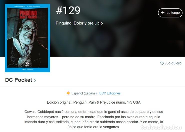 C&oacute;mics: PING&Uuml;INO: DOLOR Y PREJUICIO, GREG HURWITZ + SZYMON KUDRANSKI (DC POCKET #129, ECC) - Foto 3