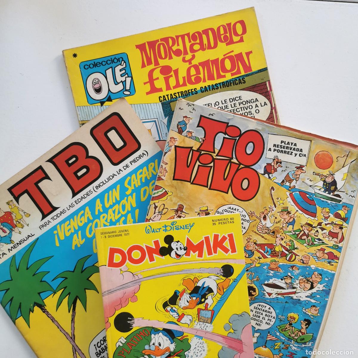 C&oacute;mics: Lote 4 tebeos Bruguera TBO T&iacute;o Vivo Don Miki Mortadelo a&ntilde;os 70