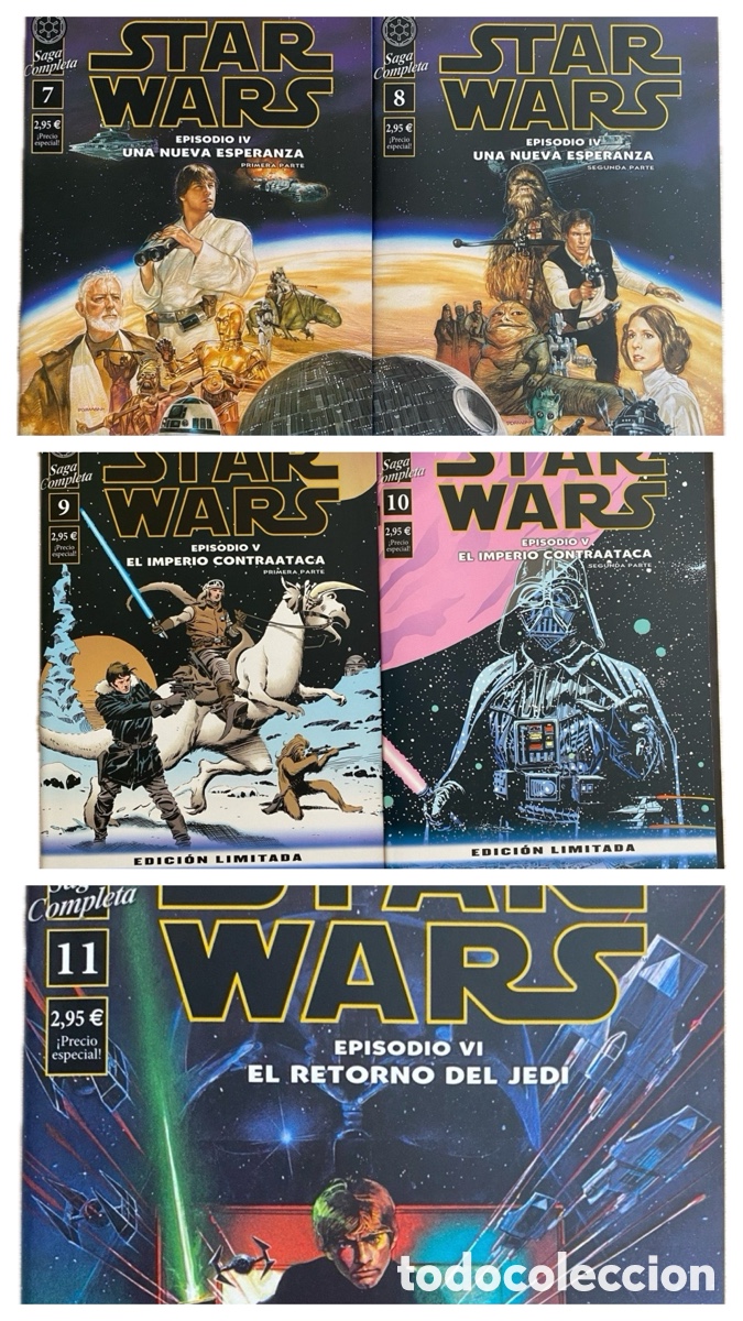 C&oacute;mics: STAR WARS TRILOG&Iacute;A ORIGINAL COMPLETA N&ordm; 7-11 &ndash; PLANETA &ndash; IV V VI &ndash; IMPECABLE