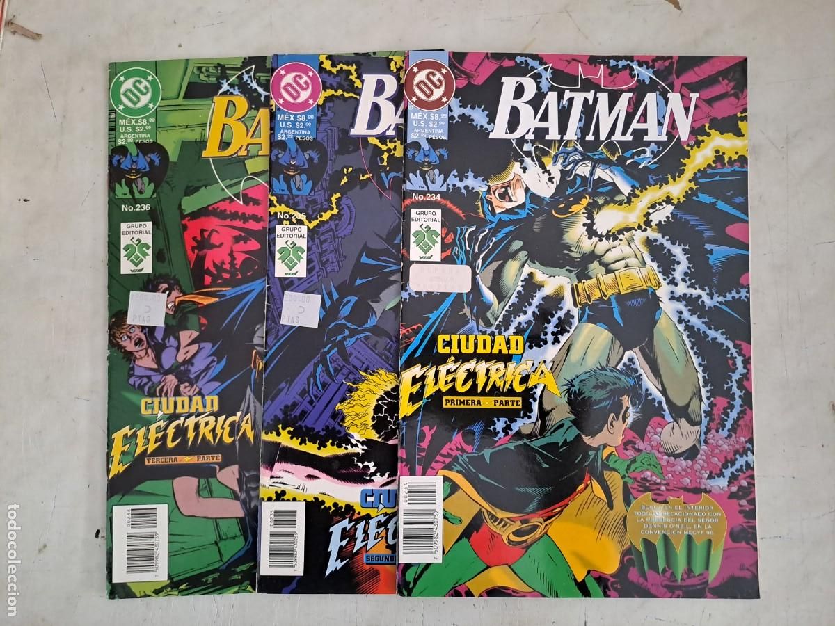 C&oacute;mics: Batman ciudad el&eacute;ctrica completa 3 n&uacute;meros, VID en muy buen estado Bolsa DA