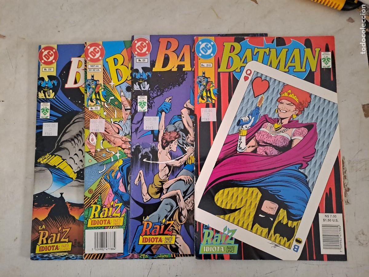 Comics : Batman la ra&iacute;z idiota completa 4 n&uacute;meros, VID en muy buen estado Bolsa DA