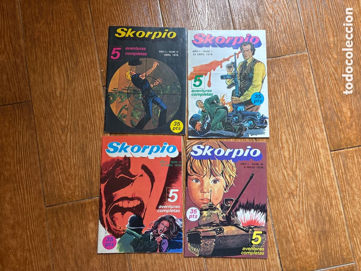 C&oacute;mics: SKORPIO COLECCION COMPLETA DE 4 NUMEROS 5 AVENTURAS COMPLETAS DE AVENTURAS 64 PAGINAS A&Ntilde;O 1978