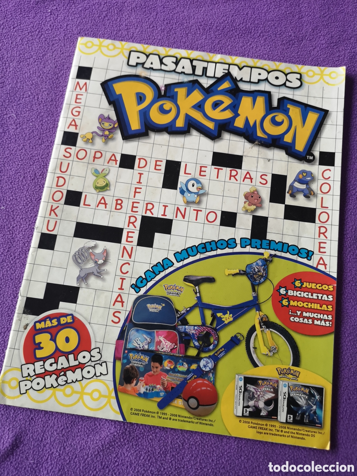 Comics: Revista pasatiempos Pok&eacute;mon 2008 Nintendo actividades sopa de letras retro