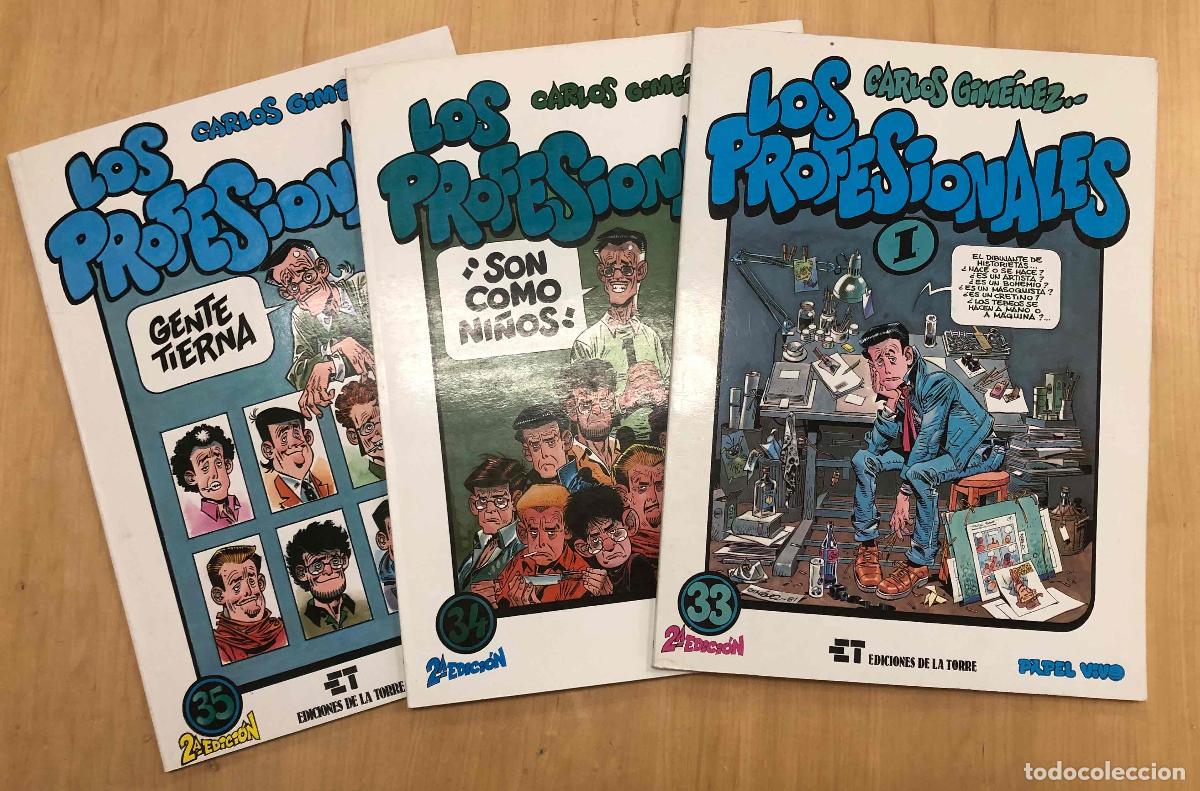 C&oacute;mics: LOS PROFESIONALES. CARLOS GIMENEZ. TOMOS I, II Y III. EDICIONES DE LA TORRE PAPEL VIVO 1987