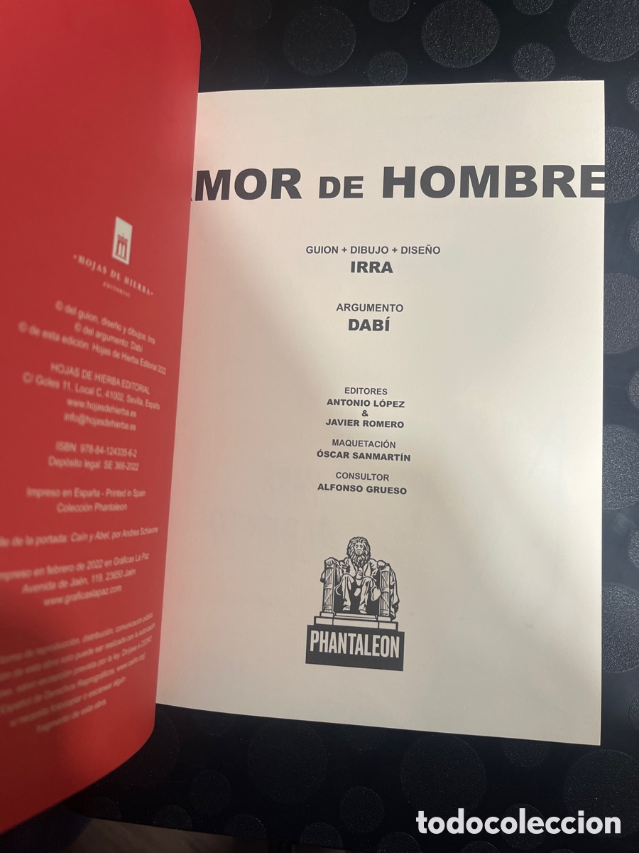 C&oacute;mics: AMOR DE HOMBRE de EL IRRA Ed HOJAS DE HIERBA ( 2022 ) - Foto 3